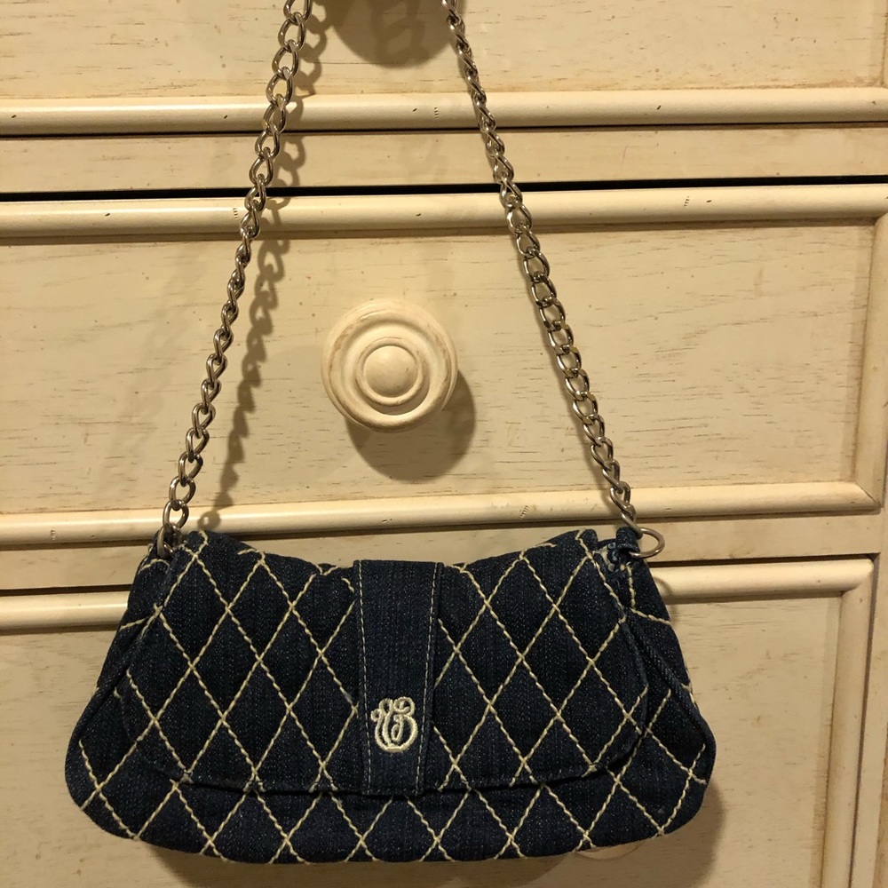 Vera Bradley Olivia Denim Clutch with chain